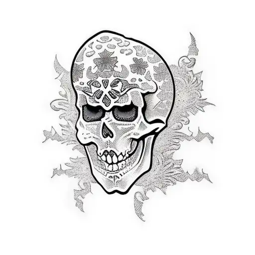 skeleton on skis tattoo design idea