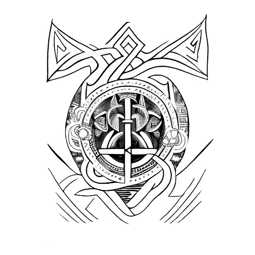 nordic viking bear valknut tattoo design idea