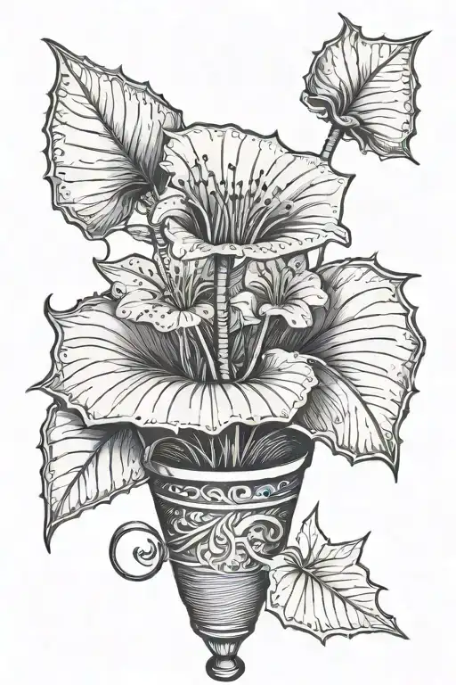 venus fly trap tattoo design idea