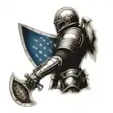 knight in armor fading into modern us soldier tattoo tattoo design idea
