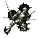 knight in armor fading into modern us soldier tattoo tattoo design idea