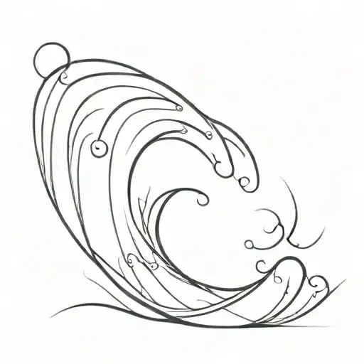 wave sound tattoo design idea