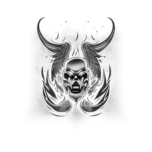 Dodge Charger 2019 with a fiery exhaust tattoo design idea