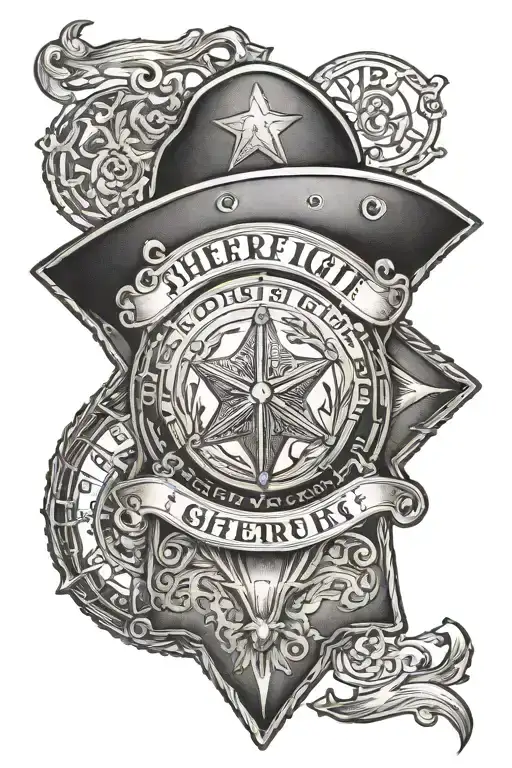 Incorporate the numbers HML III-XII-XIX into a design representing the sheriff deputy's dedication to upholding the law tattoo design idea