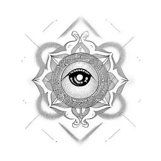 Design a tattoo that combines symbols for success, luck, positive energy, evil eye protection, love, and abundance/prosp tattoo design idea