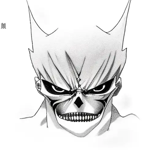 au mileux une shinigami qui sort du corps humain comme dans bleach, avec des petites ref autour comme le sharingan tattoo design idea