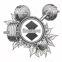 A sleek design featuring the Pittsburgh Steelers logo and a barbell tattoo design idea