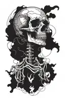 Incorporate the iconic skeleton hands from the Twenty One Pilots logo into a unique and abstract design tattoo design idea