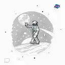 Astronaut on a skateboard on the moon tattoo design idea