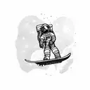 Astronaut on a skateboard on the moon tattoo design idea