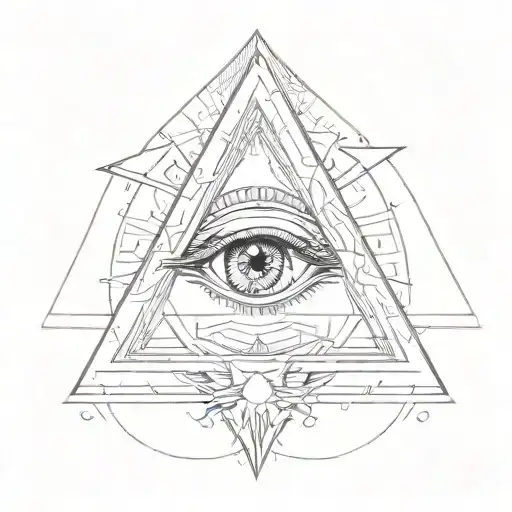 eye of providence triangle tattoo design idea