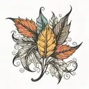 Leaves falling tattoo design idea