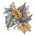 Leaves falling tattoo design idea