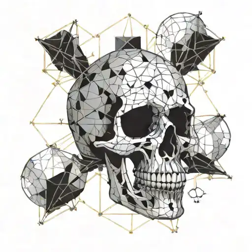 skull and ethanol chemical structure tattoo design idea