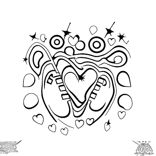 A minimalistic tattoo of a heart-shaped puzzle, with each piece representing a member of your family, including your two daughters and son. tattoo design idea