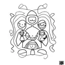  an abstract design representing a family with 2 daughters and a son tattoo design idea