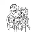 an abstract design representing a family with 2 daughters and a son tattoo design idea