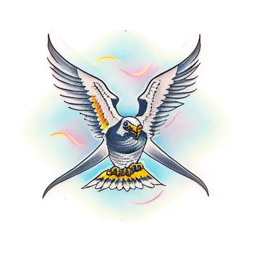 wedgetail eagle and a plane sailor tattoo tattoo design idea
