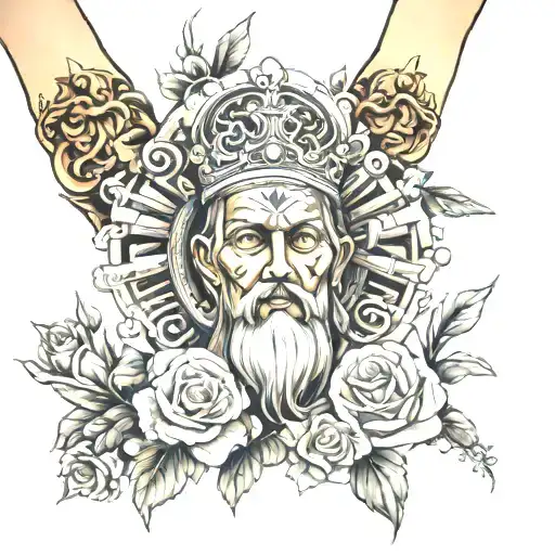 arm sleeve religious tattoo  tattoo design idea