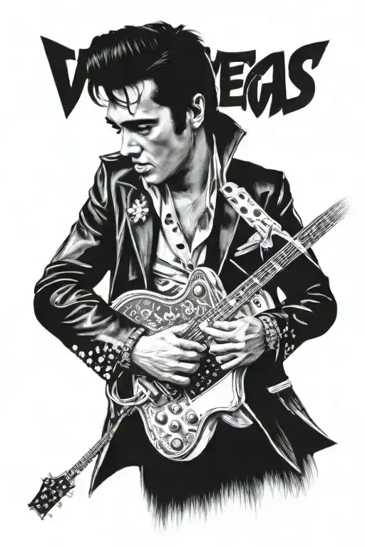 Elvis Presley and vegas  tattoo design idea