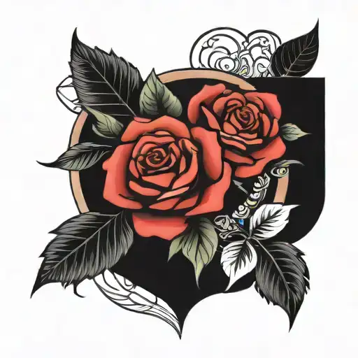 rose and mandala design tattoo design idea