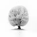 tree dissolving into ash  tattoo design idea