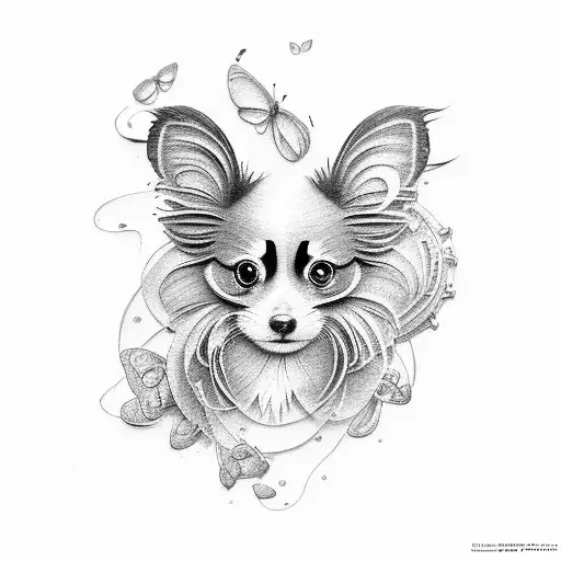 papillon tattoo design idea