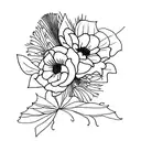 December, July, april, September, August birth flowers tattoo design idea