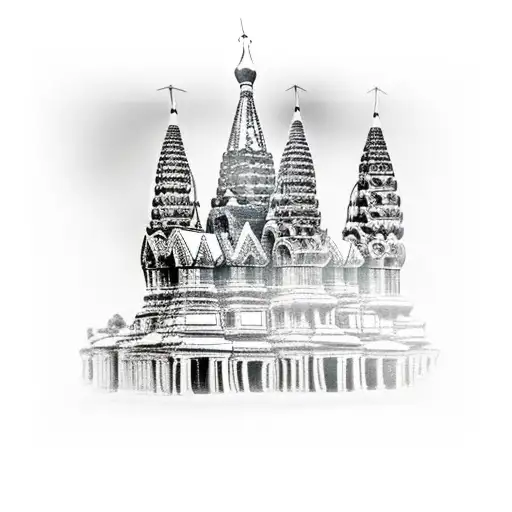 st basil's cathedral and angkor wat tattoo design idea