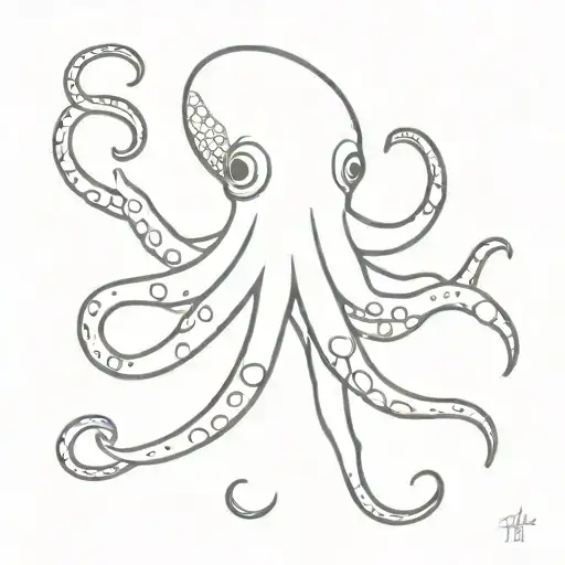 small cute octopus tattoo design idea