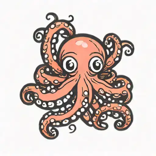 small cute octopus tattoo design idea