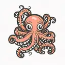 small cute octopus tattoo design idea