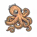 small cute octopus tattoo design idea