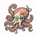 small cute octopus tattoo design idea