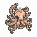 small cute octopus tattoo design idea