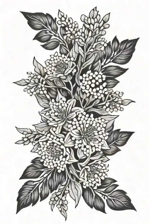 Goldenrod bouquet tattoo design idea