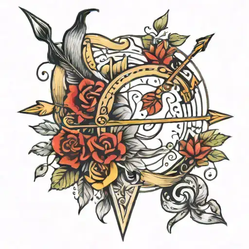 bow and arrow  tattoo design idea