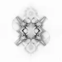 Geometric patern gradient fractal tattoo design idea