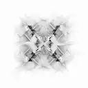 Geometric patern gradient fractal tattoo design idea