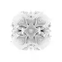 Geometric patern gradient fractal tattoo design idea