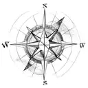 Earth map compass and anchor tattoo design idea