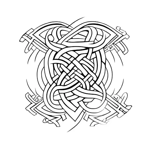 viking saxon Celtic sleeve tattoo design idea