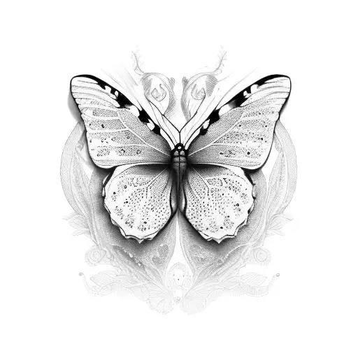 butterfly with 3 babies following tattoo design idea
