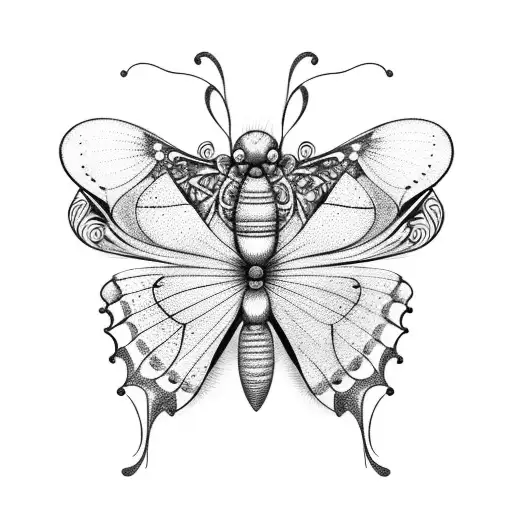 butterfly with 3 babies following tattoo design idea