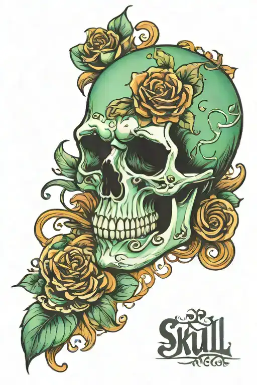 skull with name jade tattoo design idea