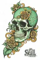 skull with name jade tattoo design idea