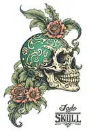 skull with name jade tattoo design idea