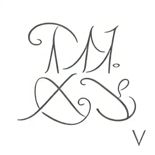 Letters D and V and C tattoo design idea