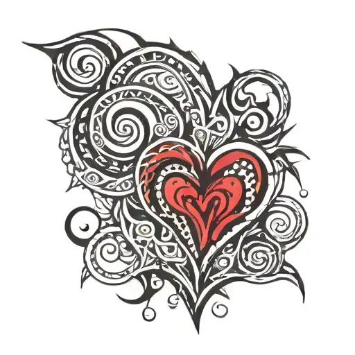 New Tribal heart tattoo design idea