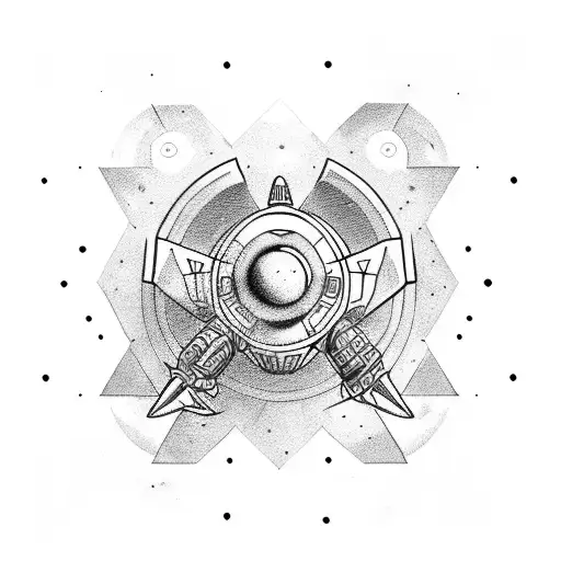 spaceship  tattoo design idea